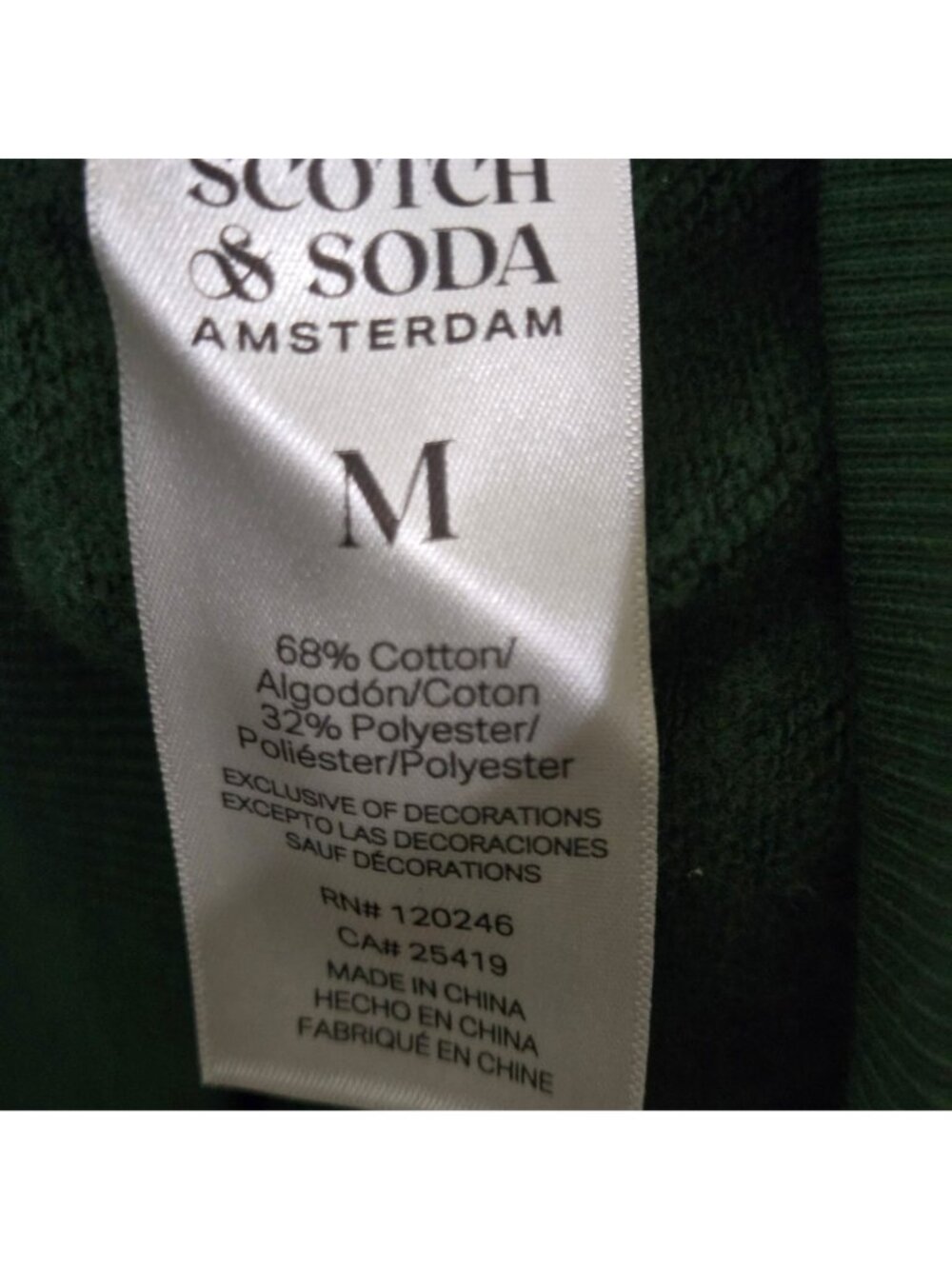 Scotch & Soda Amsterdam NWT Eden Green Embroidered Tennis Sweatshirt Size M - Picture 15 of 15